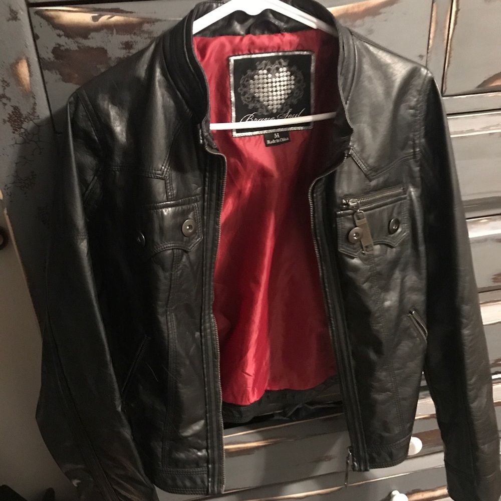 Like new black leather moto jacket